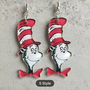 Cat in the Hat Earrings, Early Reading